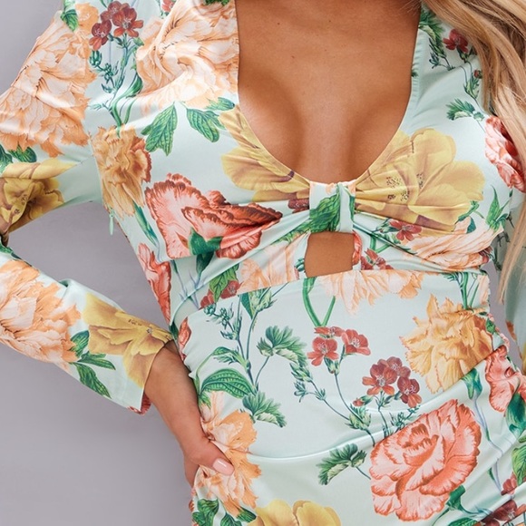 PLT satin floral dress - Picture 4 of 4